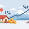 金利上昇と住宅ローンをイメージした図