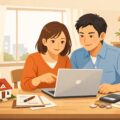 住宅ローンの内容を確認する夫婦のイメージ