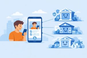 複数の金融機関とつながるローンマッチングのイメージ