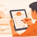 住宅ローンの申込画面を確認するイメージ