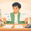 住宅ローンの借り換えを比較検討するイメージのイラスト