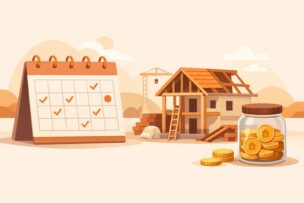 住宅ローンの支払い開始時期をイメージしたイラスト