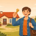 年収を抑えながらマイホームを手に入れる人のイメージ