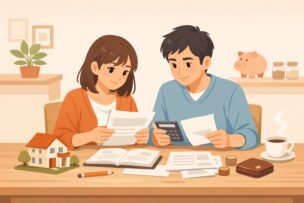 住宅ローンの返済計画を確認する夫婦のイメージ