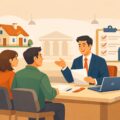 三菱UFJ銀行の住宅ローン審査を相談するイメージのイラスト
