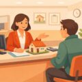 ゆうちょ銀行の窓口で住宅ローンを相談するイメージ