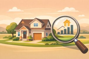 住宅ローンの担保評価（物件の価値の確認）をイメージした図