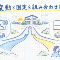 変動金利と固定金利を組み合わせるミックスローンのイメージ