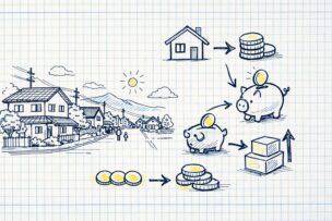 東北の住宅街の街並みのイメージ