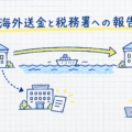 海外送金の情報が銀行から税務署へ報告される流れのイメージ
