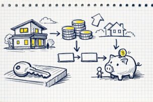全期間固定の住宅ローンで購入した一戸建てのイメージ